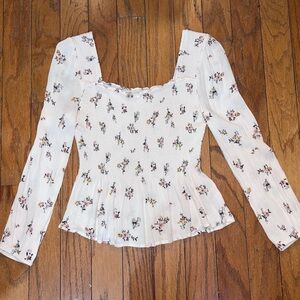 Altar’d State ruched shirt women’s small floral cottage prairie babydoll boho